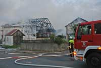 Der abgebrannte Rinderstall in Hainbronn