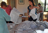 Landtagswahl 2008: Stimmenausz�hlung in Hainbronn