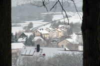 Ostern 2008: Hainbronn im Schnee